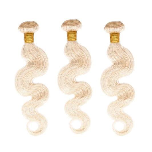 Russian Blonde Body Wave Bundle Deals offer (3) bundles per package. The hair extensions can be colored and styled to your desired look.